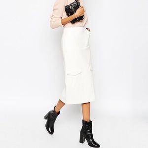 Asos Faux Leather Midi Pencil Skirt